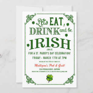 Eat/Drink/BE Irish St.Pat's Party Uitnodigingen
