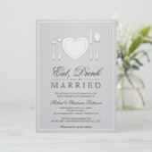 Eat Drink & Be Married 25th Jubileum Uitnodiging (Staand voorkant)