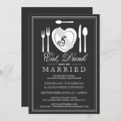 Eat Drink & Be Married Couwers Shower Invitation Kaart (Voorkant / Achterkant)