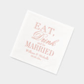 Eat Drink & Be Married custom bruiloftsfeest brons Folie Servetten (Links)