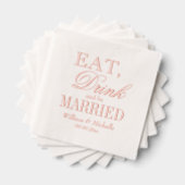 Eat Drink & Be Married custom bruiloftsfeest brons Folie Servetten (Insitu (Gestapeld))