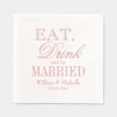 Eat Drink & Be Married custom bruiloftsfeest brons Folie Servetten (Voorkant)