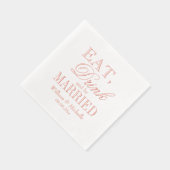 Eat Drink & Be Married custom bruiloftsfeest brons Folie Servetten (Rechts)