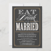 Eat Drink & Be Married Engagement Party nodigt uit Kaart (Voorkant)