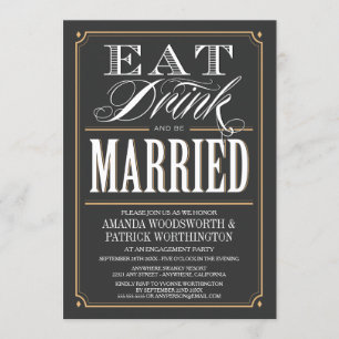 Eat Drink & Be Married Engagement Party nodigt uit Kaart