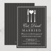 Eat Drink & Be Married Engagement Party Uitnodigin Kaart (Voorkant / Achterkant)