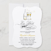 Eat Drink & Be Married Gold Champagne Chic Wedding Kaart (Voorkant)