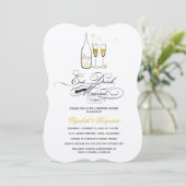 Eat Drink & Be Married Gold Champagne Chic Wedding Kaart (Staand voorkant)