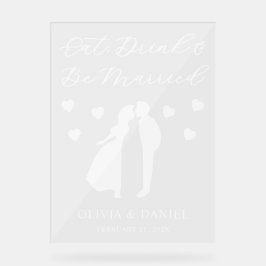 Eat, Drink & Be Married Personalized Wedding Acryl Bord