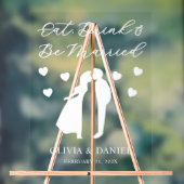 Eat, Drink & Be Married Personalized Wedding Acryl Bord (Neutraal)