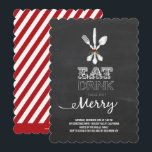 Eat Drink Be Merry Chalkboard Holiday Party Uitnod Kaart<br><div class="desc">Ontworpen door: fat*fa*tin. Eenvoudig aan te passen met uw eigen tekst,  foto of afbeelding. Voor douaneverzoeken,  te contacteren gelieve vet*fa*tin direct. Aangepaste kosten zijn van toepassing op www.zazzle.com/fat_fa_tin www.zazzle.com/color_therapy www.zazzle.com/fatfatin_blue_knot www.zazzle.com/fatfatin_red_knot www.zazzle.com/fatfatin_box www.zazzle.com/fatfatin_ink</div>