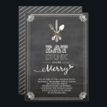 Eat Drink Be Merry Chalkboard Holiday Party Uitnod Kaart<br><div class="desc">Ontworpen door: fat*fa*tin. Eenvoudig aan te passen met uw eigen tekst,  foto of afbeelding. Voor douaneverzoeken,  te contacteren gelieve vet*fa*tin direct. Aangepaste kosten zijn van toepassing op www.zazzle.com/fat_fa_tin www.zazzle.com/color_therapy www.zazzle.com/fatfatin_blue_knot www.zazzle.com/fatfatin_red_knot www.zazzle.com/fatfatin_box www.zazzle.com/fatfatin_ink</div>