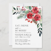 Eat Drink Be Merry Christmas Dinner Party Kaart (Voorkant)