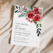 Eat Drink Be Merry Christmas Dinner Party Kaart