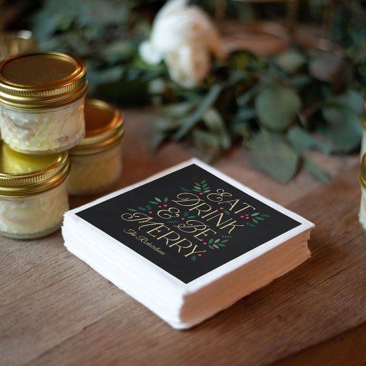 Eat Drink Be Merry Christmas Party servetten