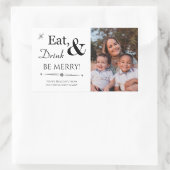 Eat Drink & BE Merry Feestdagen voor kerstmis Rechthoekige Sticker (Tas)