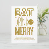 EAT-DRINK & BE-MERRY | HOLIDAIRE INVITATIE KAART (Staand voorkant)
