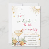 Eat Drink & Be Merry Holiday Cocktail Kaart (Voorkant)