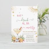 Eat Drink & Be Merry Holiday Cocktail Kaart (Staand voorkant)