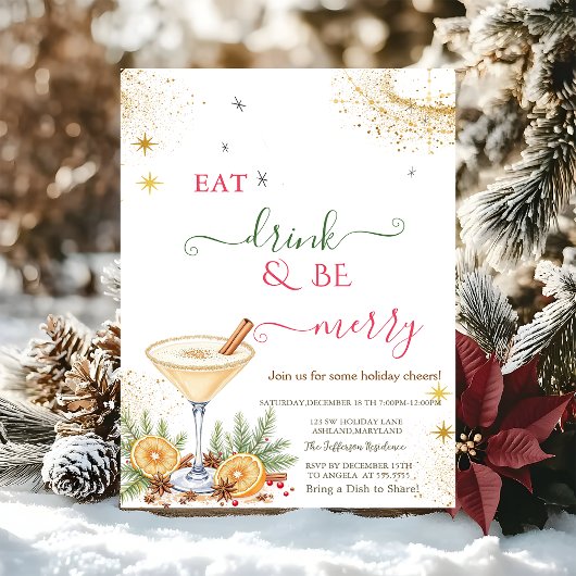 Eat Drink & Be Merry Holiday Cocktail Kaart