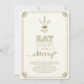  Eat Drink & Be Merry Holiday Party Uitnodigen Kaart (Voorkant)