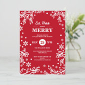 Eat Drink & Be Merry Holiday Party Uitnodiging (Staand voorkant)