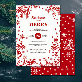 Eat Drink & Be Merry Holiday Party Uitnodiging
