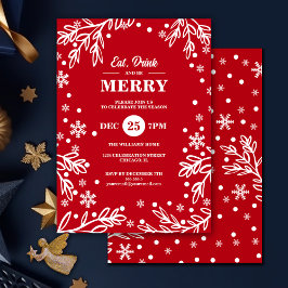 Eat Drink & Be Merry Holiday Party Uitnodiging