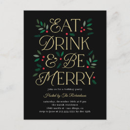 Eat Drink be Merry Holiday Uitnodiging Briefkaart