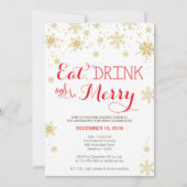 Eat Drink & BE Merry Invitation / Kerstuitnodiging Kaart (Voorkant)