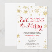 Eat Drink & BE Merry Invitation / Kerstuitnodiging Kaart (Voorkant / Achterkant)
