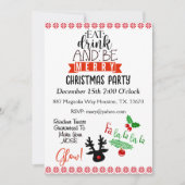 Eat Drink Be Merry kerstfeest Kaart (Voorkant)