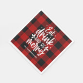 Eat Drink & Be Merry Red Buffalo Plaid Christmas  Servet (Hoek)