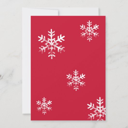 Eat Drink Be Merry Red Snowflake Kerstfeest Kaart (Achterkant)