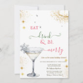 Eat Drink & Be Merry Snowflake Cocktail Kaart (Voorkant)
