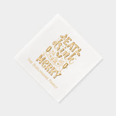 Eat Drink Be Merry Typography Achternaam Folie Servetten (Rechts)