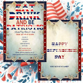 Eat Drink & Be Patriotic 4 juli feest Shabby Chic Kaart