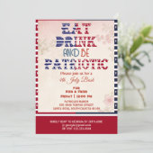 Eat Drink & Be Patriotic 4th July beroemd gemaakt  Kaart (Staand voorkant)