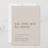 Eat, Drink Be Retired Eenvoudige Pensioen Partij Kaart (Voorkant)