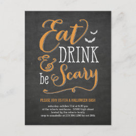 Eat Drink Be Scary Halloween Invitation Briefkaart