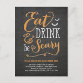 Eat Drink Be Scary Halloween Invitation Briefkaart (Voorkant)