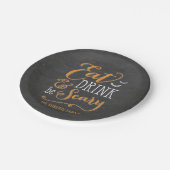 Eat Drink Be Scary Halloween Party Borden Papieren Bordje (Gekanteld)