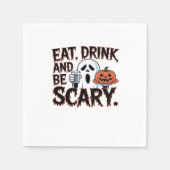 Eat Drink Be Scary Halloween Pumpkin Creative Styl Servet (Voorkant)