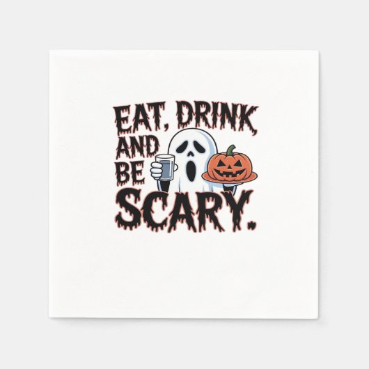 Eat Drink Be Scary Halloween Pumpkin Creative Styl Servet (Voorkant)