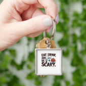 Eat Drink Be Scary Halloween Pumpkin Creative Styl Sleutelhanger (Hand)