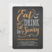 Eat Drink Be Scary Halloween Uitnodiging (Voorkant)