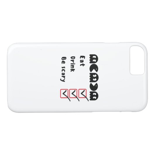 Eat Drink Be Scary Minimal Clean Case-Mate iPhone Case (Achterkant (Horizontaal))