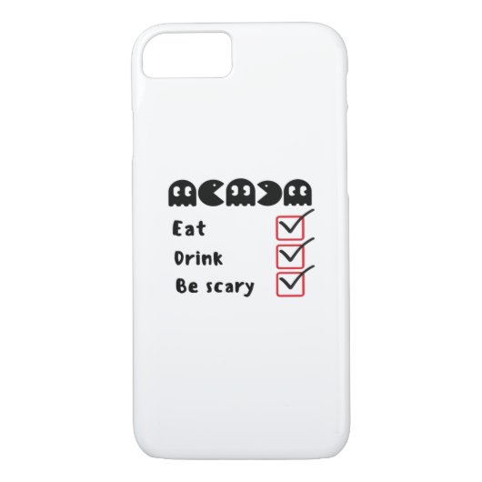 Eat Drink Be Scary Minimal Clean Case-Mate iPhone Case (Achterkant)
