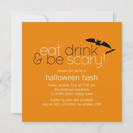 Eat Drink & be Scary Party-uitnodigingen Kaart (Voorkant)