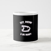 Eat Drink Be Scary Vampire Minimalist Style Grote Koffiekop (Voorkant)